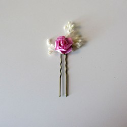 Pack 6 small flowers in mauve with ivory seed