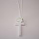 Ivory wooden cross with flowers