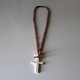 Necklace with cross Off white and pink