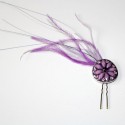 Purple and silver stones hairpin