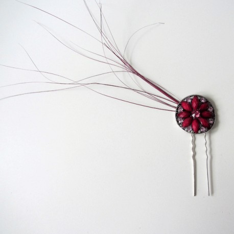 pink stones hairpin