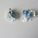 Two Powder blue Shoe Clips for First Communion