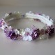 Flower potpourri crown mauve, vanilla and off-white for girls communion and flower