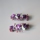 Two mauve flower clips for invited girl and wedding