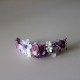 Rose tiara in shades of mauve and off-white