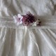 Large pin or pin flowers powder mauve off-white and ivory