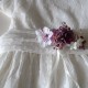 Large pin or pin flowers powder mauve off-white and ivory