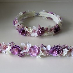 vanilla mauve and white crown set + white and vanilla mauve narrow belt