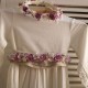 vanilla mauve and white crown set + white and vanilla mauve narrow belt