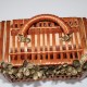 Wicker bag with gold flowers