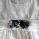 Large dark blue flower belt