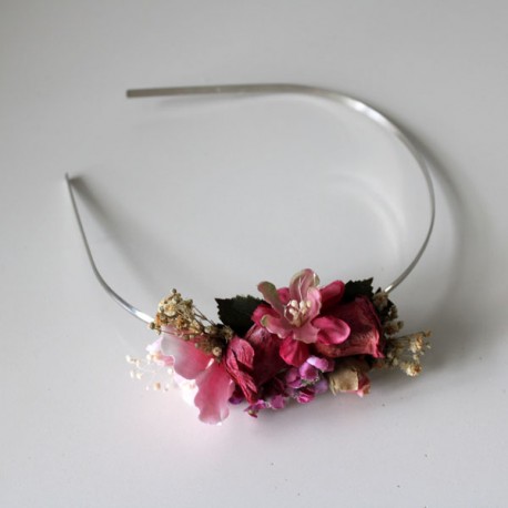 Pink flowers headband