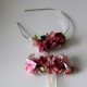 Pink flowers headband